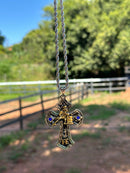 Pingente Cruz Max três tambores /com corrente