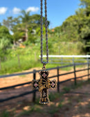 Pingente Cruz Max team roping  /com corrente