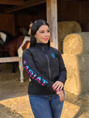 Jaqueta Feminina Ariat Preta Tricolor