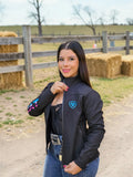 Jaqueta Feminina Ariat Preta Tricolor