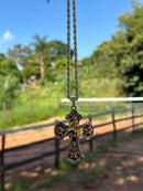 Pingente Cruz Max três tambores /com corrente