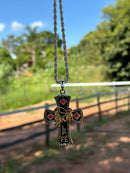 Pingente Cruz Max team roping  /com corrente